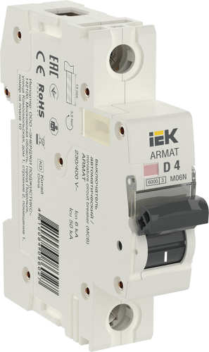 Выключатель автоматический IEK ARMAT M06N 1п 4А D 6кА картинка
